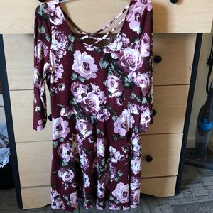 Burgundy floral dress